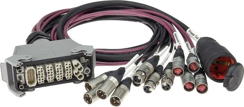 Klotz kabel UMS hybridní výstupní adaptér 4 x etherCON, 4/4 XLR 3p, Schuko - 2m