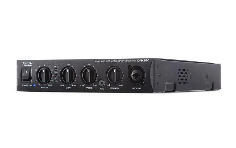 Denon Pro zesilovač, 100W mono, 70V/100V/4 Ohm, Euroblock, 2x RCA, 1x XLR/TRS