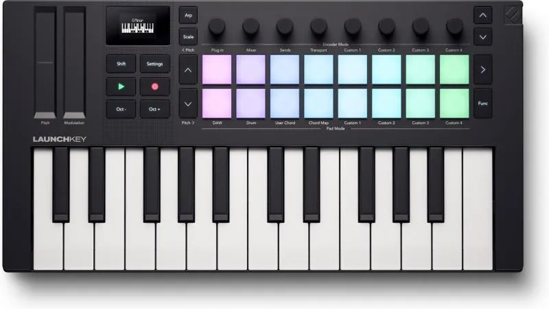 Novation Launchkey Mini 25 [MK4] MIDI master klávesnice, 25 kláves, DAW ovládání