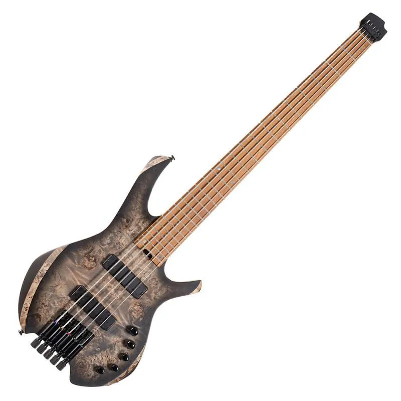 Cort elektrická basgitara, 5 strun, Bartolini snímače, bezhlavá, hvězdný prach