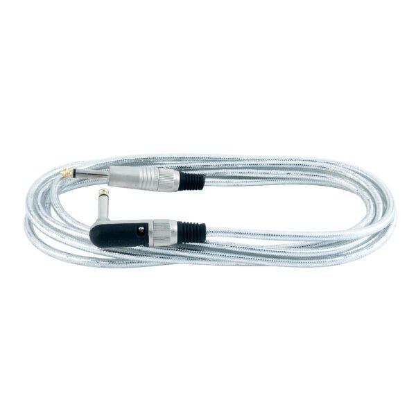 RockCable Nástrojový kabel, zahnutý/rovný TS, 3m, pozlacený, stříbrný