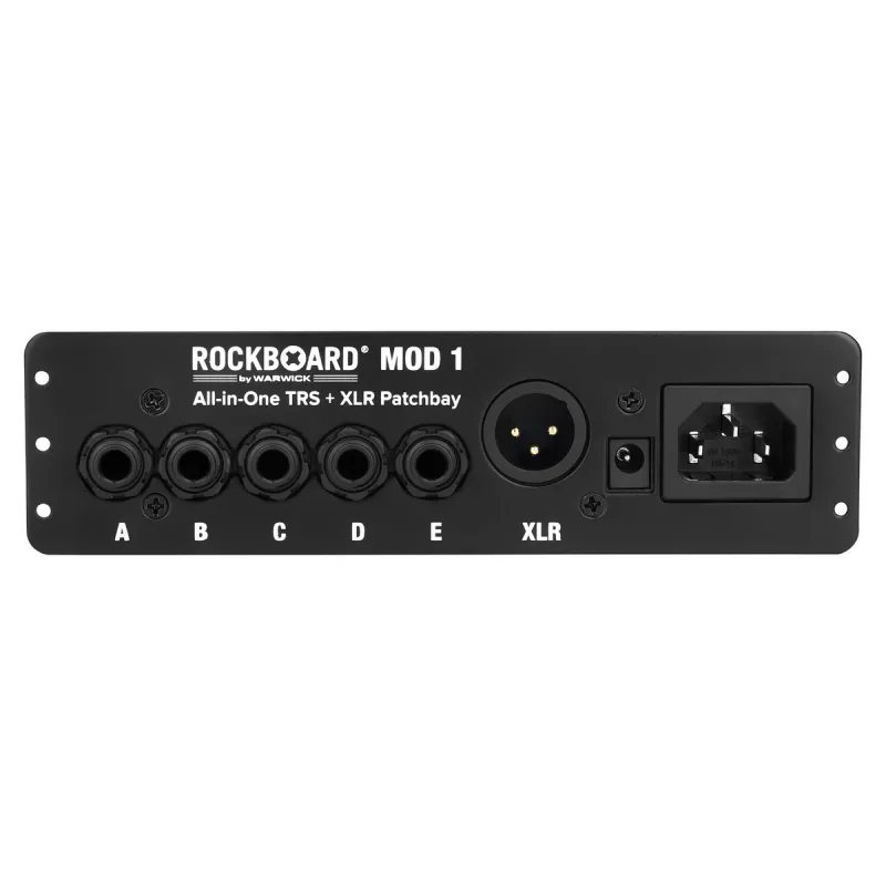 RockBoard Patchbay, TRS a XLR, IEC a Barrel konektory