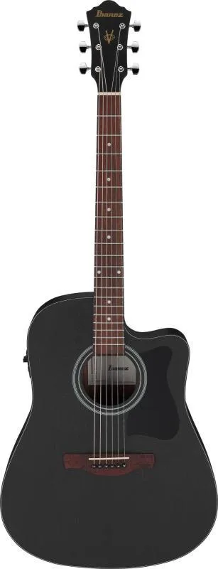 Ibanez elektro-akustická kytara 6 strun, dreadnought, Weathered Black Open Pore