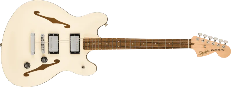 Squier Affinity Starcaster Deluxe, javorová hmatník, olympijská bílá