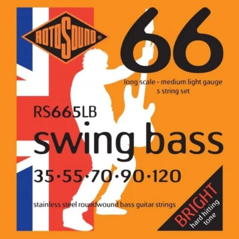 Rotosound Bassové struny, nerezová ocel, 5 strun, 35 55 70 90 120
