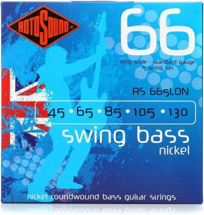 Rotosound Bassové struny, niklové, 5 strun, 45 65 85 105 130