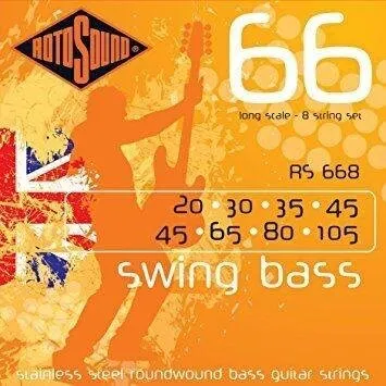Rotosound Sada strun pro basovou kytaru, nerezová ocel, 8 strun, 20 30 35 45 65 80 105