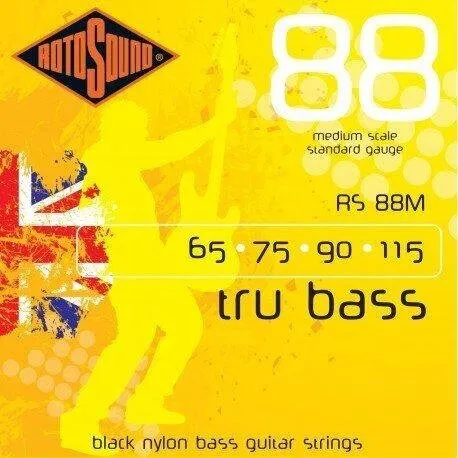 Rotosound Bassové struny, černý nylon, střední, 65 75 90 115