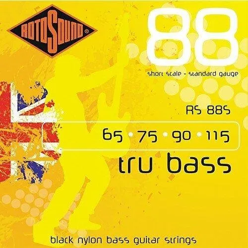 Rotosound Bassové struny, černý nylon, broušené, krátké, 65 75 90 115
