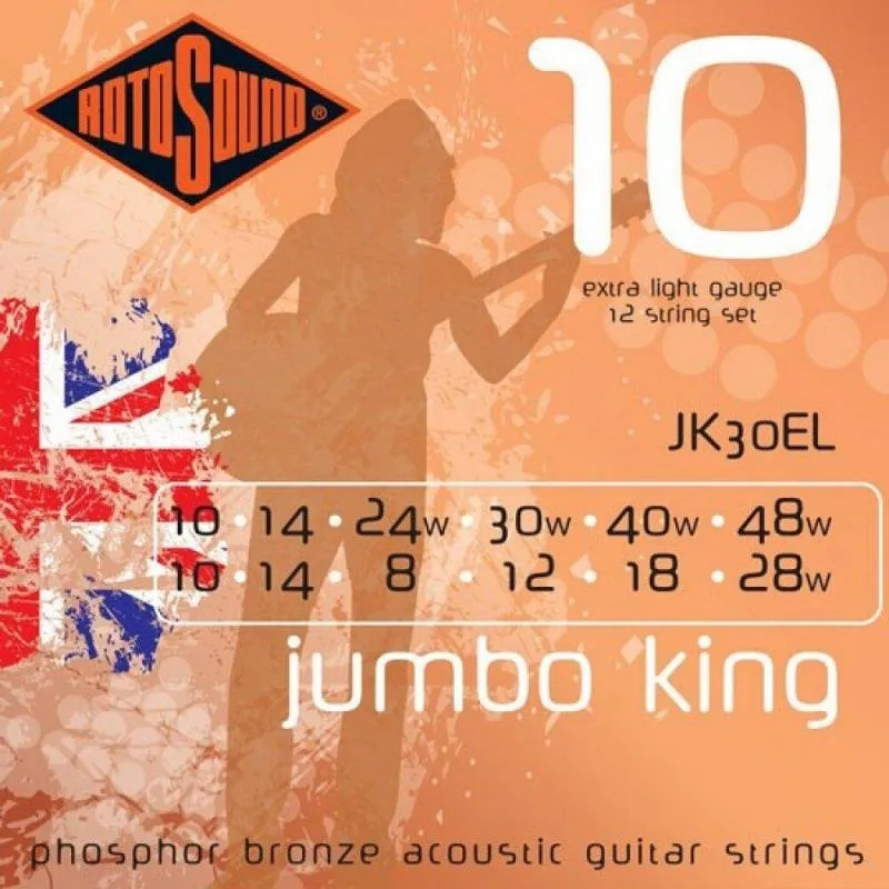 Rotosound Akustické kytarové struny, fosfor-bronz, 12 strunové