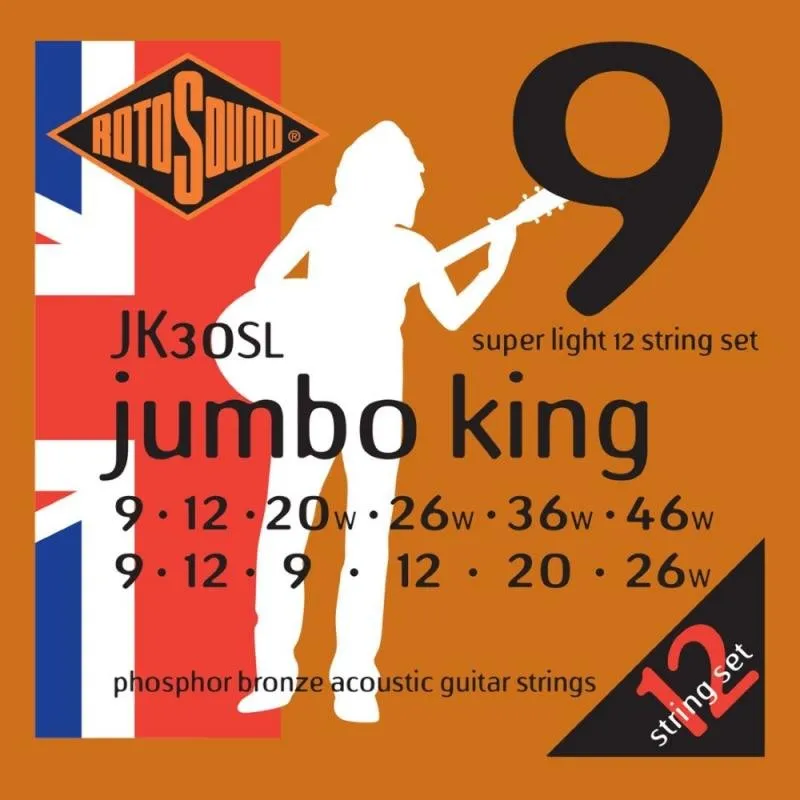 Rotosound Akustické kytarové struny, fosfor-bronz, 12 strunové