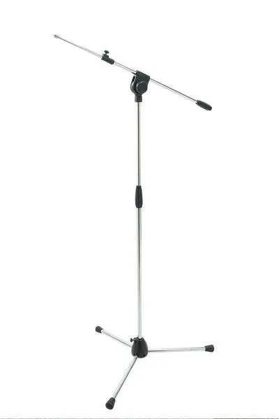 PROEL Mikrofonový stojan třínohý, chrom, výška: 950-1600 mm, rameno: 540-840 mm