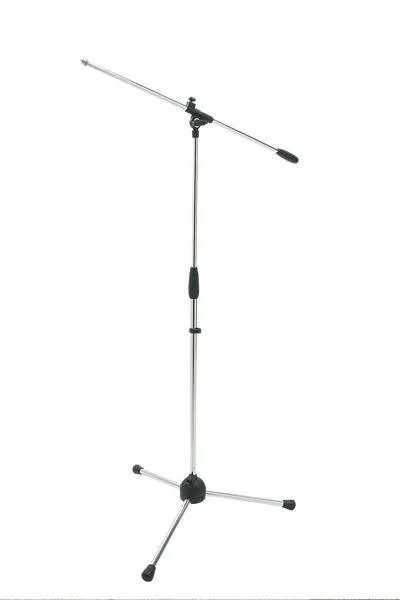 PROEL Mikrofonový stojan třínožkový, chromovaný, výška 950-1500 mm, rameno 750 mm