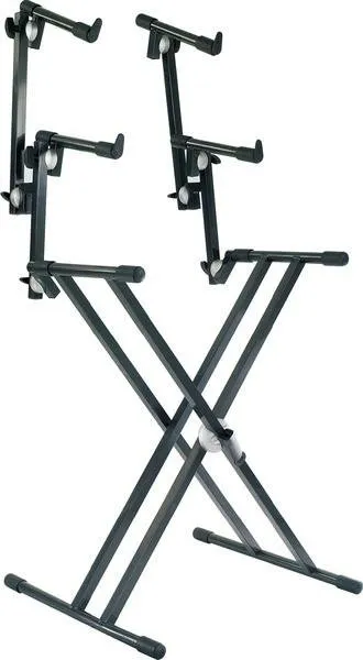 PROEL Klávesový stojan X tříúrovňový, dvojitý SNAP LOCK, šedý, max. 90kg