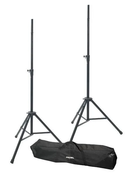 PROEL Pár hangfalových stojanů, taška, černé, kov-plast, výška: 1460-2060 mm, max: 60 kg