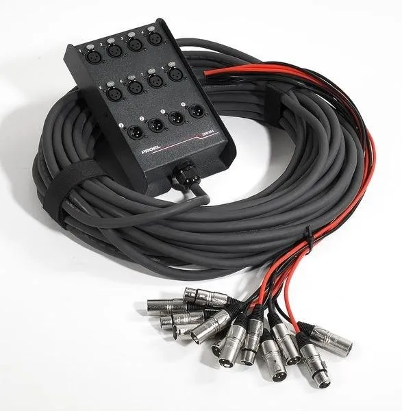 PROEL Stagebox s kabelem 25m, 8 XLR vstupů, 4 XLR výstupy