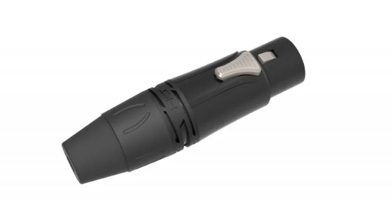 DH XLR konektor, 3P, matka, montážní, černý