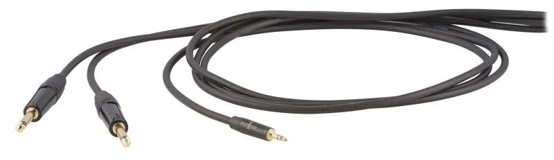 DH Y-kabel, 5 m, 1x 3,5mm jack - 2x 6,3mm jack