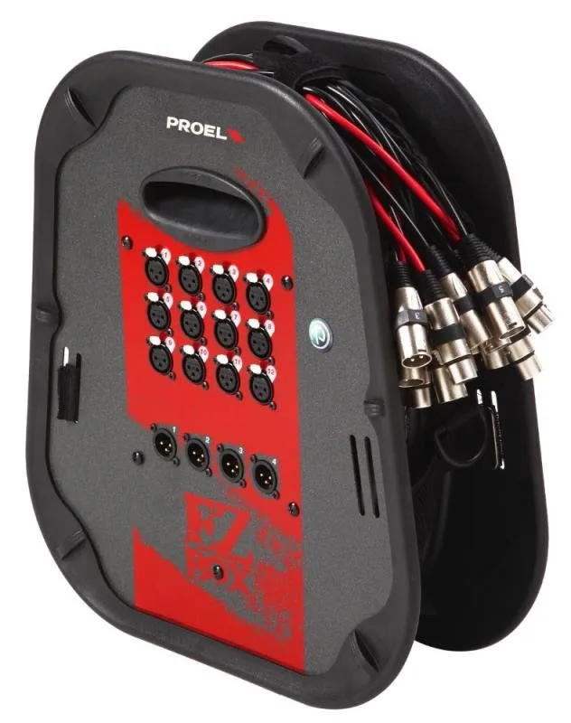 Proel Sestavený stagebox, 12 IN, 4 OUT, 15 m kabel, navíjecí buben