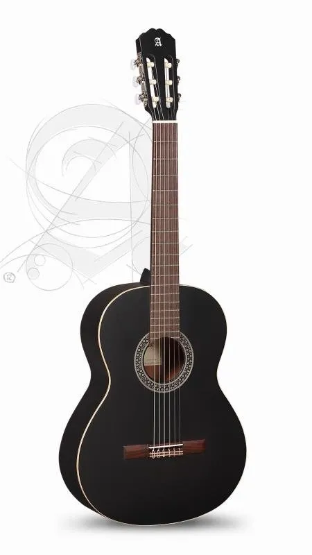 Alhambra Klasická kytara 1 C Black Satin, cedr, mahagon, indický růžový dřevo.