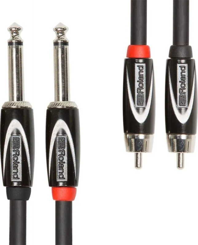 Roland kabel 1m, DUAL RCA-DUAL 6,3mm TR jack