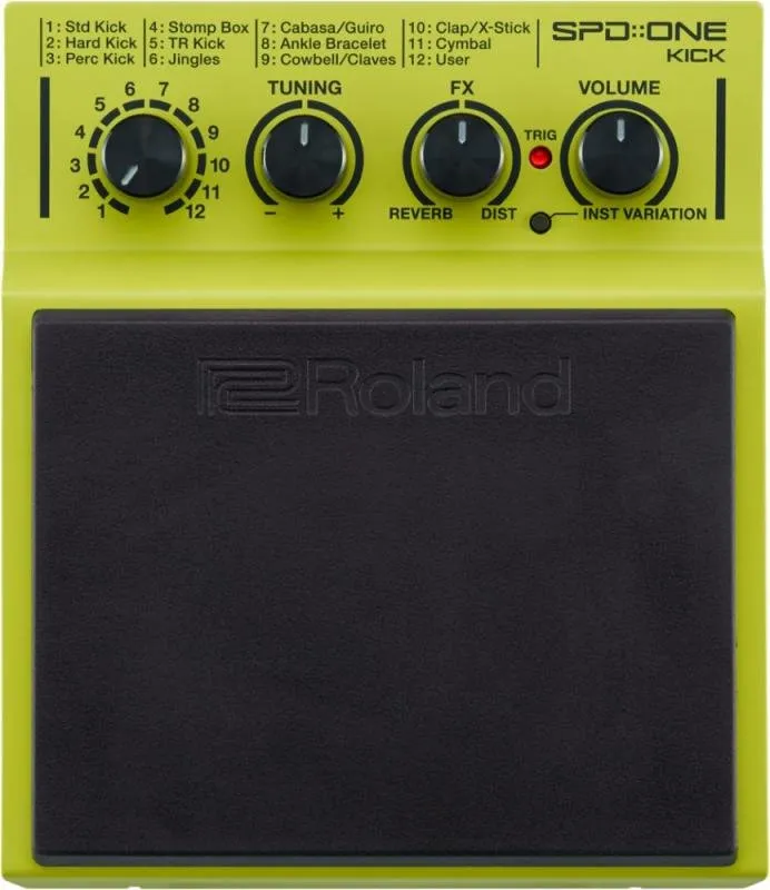 Roland elektrické bicí, zvuky kopáku
