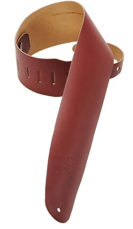 Levy's Pás pro basovou kytaru, kůže, 9cm široký, 91-132cm dlouhý, burgundská červená