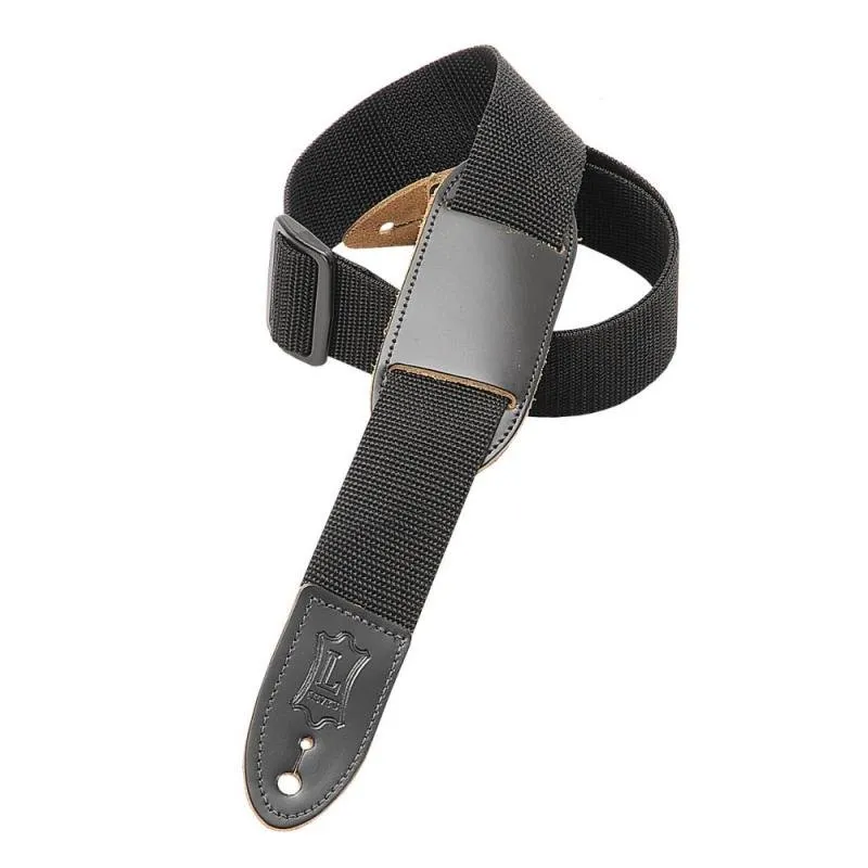 Levy's Kytarový popruh, polypropylen, kožená ramenní část, 4cm, 96cm, černý