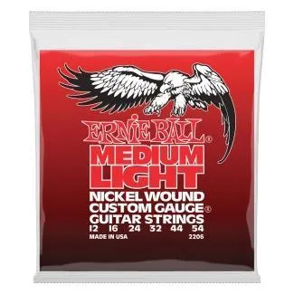 Ernie Ball Sada elektrických kytarových strun, Medium Light, Nikl/ocel, 12-54