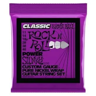 Ernie Ball Sada elektrických kytarových strun Power Slinky Classic Rock N Roll, čistý nikl, 11-48