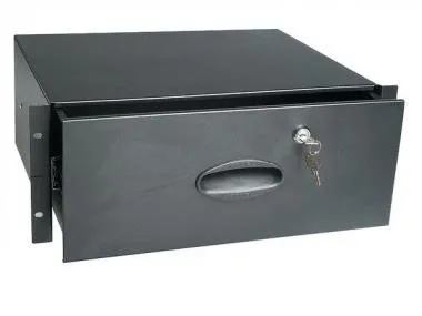 PROEL ADRK4CR Rack fiók, 4U, zárható, fekete, fém, belső, mé: 340 mm, sz: 405 mm