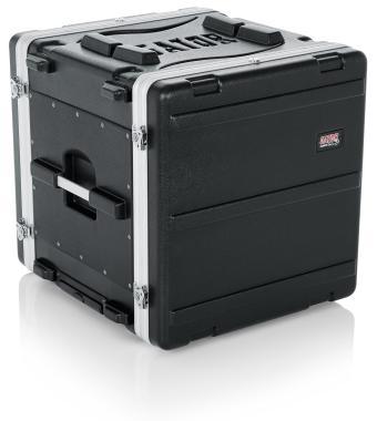 Gator GRR-10L Öntött PE rack tok, elülső, hátsó sínes, 10U, 49 cm mély, zárható, kihúzható karral, kerekekke