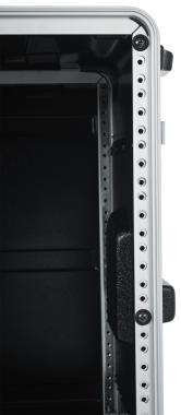 Gator GRR-10L Öntött PE rack tok, elülső, hátsó sínes, 10U, 49 cm mély, zárható, kihúzható karral, kerekekke
