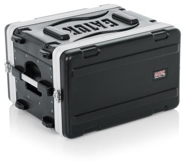 Gator GR-6S Öntött PE rack tok, elülső, hátsó sínes, 6U, 36 cm mély, zárható