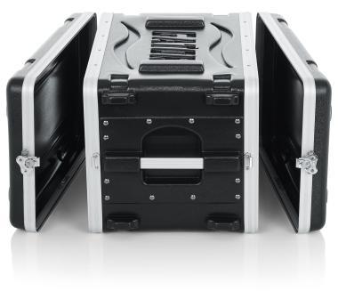 Gator GR-6S Öntött PE rack tok, elülső, hátsó sínes, 6U, 36 cm mély, zárható