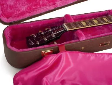 Gator GW-LP-BROWN Deluxe fa keménytok Les Paul fazonú elektromos gitárhoz, vintage barna borítás