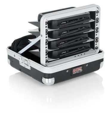 Gator GM-4WR ATA öntött műanyag keménytok 4 db komplett (fél rack), mikrofonos vezeték nélküli rendszerhez