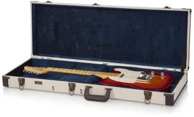 Gator GW-JM ELEC Deluxe fa keménytok elektromos gitárhoz, elegáns vintage külső, bézs