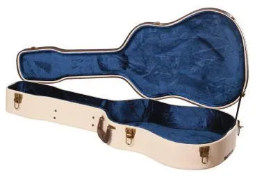 Gator GW-JM DREAD Deluxe fa keménytok dreadnought fazonú akusztikus gitárhoz, elegáns vintage külső, bézs
