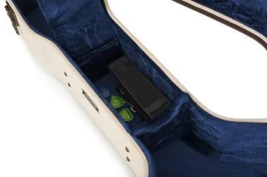 Gator GW-JM DREAD Deluxe fa keménytok dreadnought fazonú akusztikus gitárhoz, elegáns vintage külső, bézs