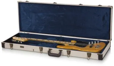 Gator GW-JM BASS Deluxe fa keménytok basszusgitárhoz, elegáns vintage külső, bézs