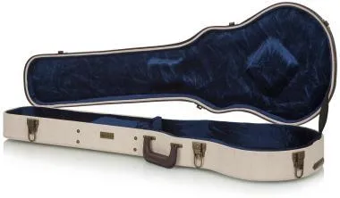 Gator GW-JM LPS Deluxe fa keménytok es Paul fazonú elektromos gitárhoz, elegáns vintage külső, bézs