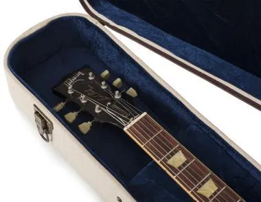 Gator GW-JM LPS Deluxe fa keménytok es Paul fazonú elektromos gitárhoz, elegáns vintage külső, bézs