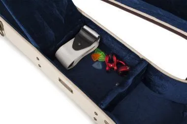 Gator GW-JM LPS Deluxe fa keménytok es Paul fazonú elektromos gitárhoz, elegáns vintage külső, bézs