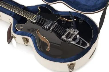 Gator GW-JM 335 Deluxe fa keménytok 335-ös stílusú üreges testű elektromos gitárhoz, elegáns vintage külső, bé