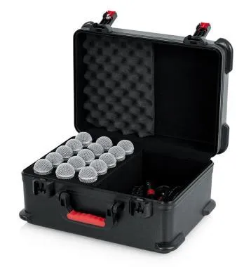 Gator GTSA-MIC15 TSA öntött műanyag keménytok 15 (vezetékes) mikrofonhoz és kábelekhez