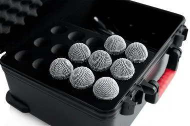 Gator GTSA-MIC15 TSA öntött műanyag keménytok 15 (vezetékes) mikrofonhoz és kábelekhez