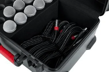 Gator GTSA-MIC15 TSA öntött műanyag keménytok 15 (vezetékes) mikrofonhoz és kábelekhez