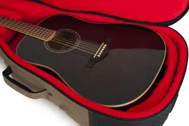 Gator GT-ACOUSTIC-TAN Transit puhatok akusztikus gitárhoz, merev belső kialakítás, 20 mm vastag bélés, bézs