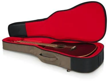 Gator GT-ACOUSTIC-TAN Transit puhatok akusztikus gitárhoz, merev belső kialakítás, 20 mm vastag bélés, bézs